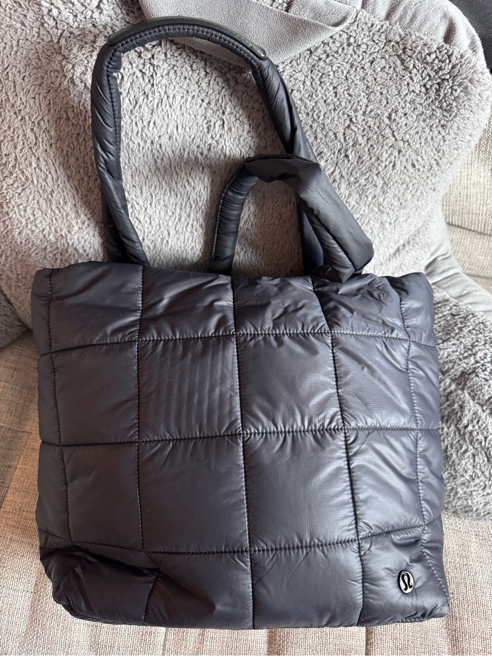 lululemon Black Quilted Puffer Tote
